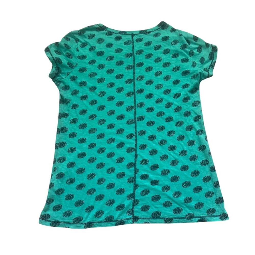 Caslon Tee Women's Medium Teal Navy Dot Print Scoop Neck Cotton Modal - Picture 7 of 12